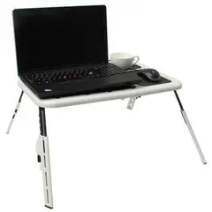 GENERICO - Mesa Ajustable Portatil Multiuso Laptop E-table Ventilador