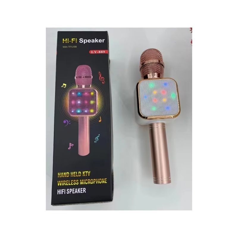 GENERICO - Micrófono Inalámbrico Usb Para Karaoke Con Bluetooth Y Luces