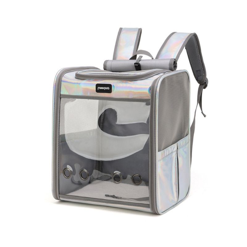 CRUSEC - Mochila De Transporte Para Mascotas Bolso De Paseo Holográfico