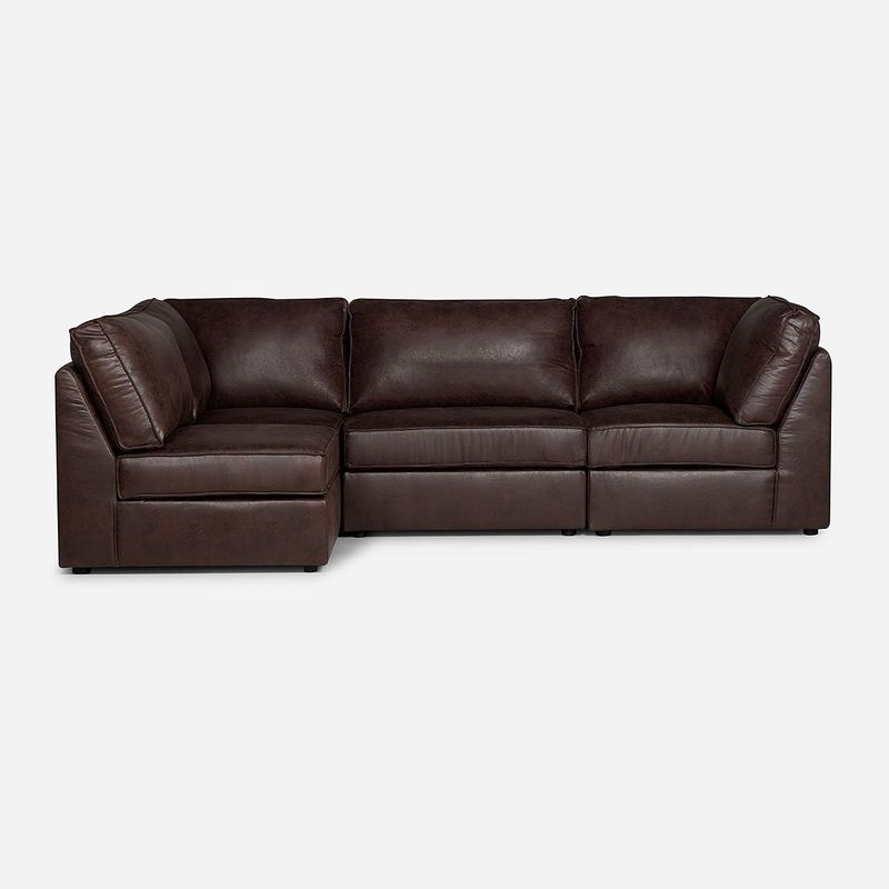 ROSEN - Sofá Modular Rosen Charly Tela 4 Piezas Marrón