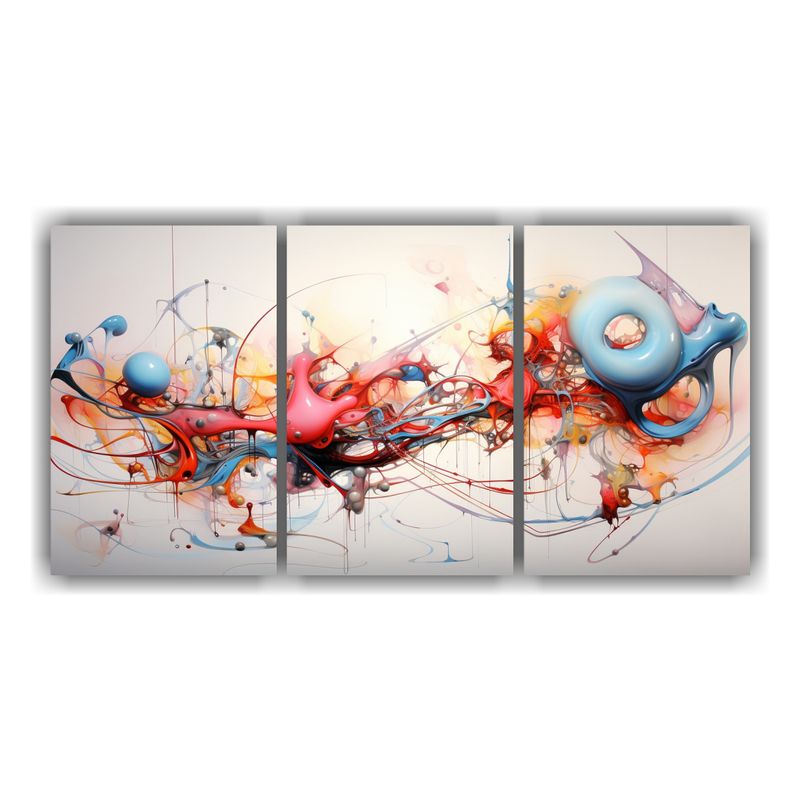 GENERICO - Cuadros Contemporáneos Abstractos En Lienzo 240x120cm