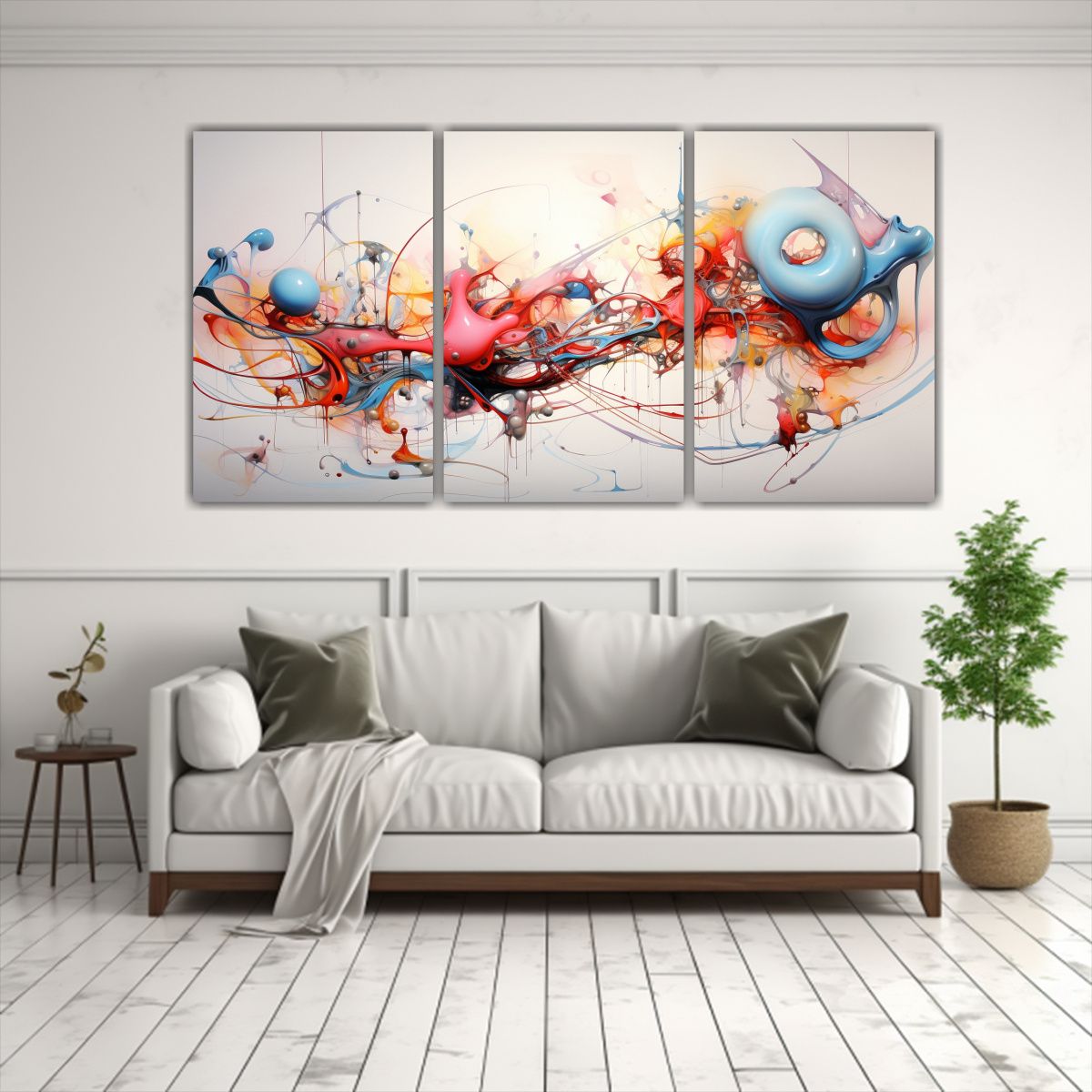 GENERICO - Cuadros Contemporáneos Abstractos En Lienzo 240x120cm