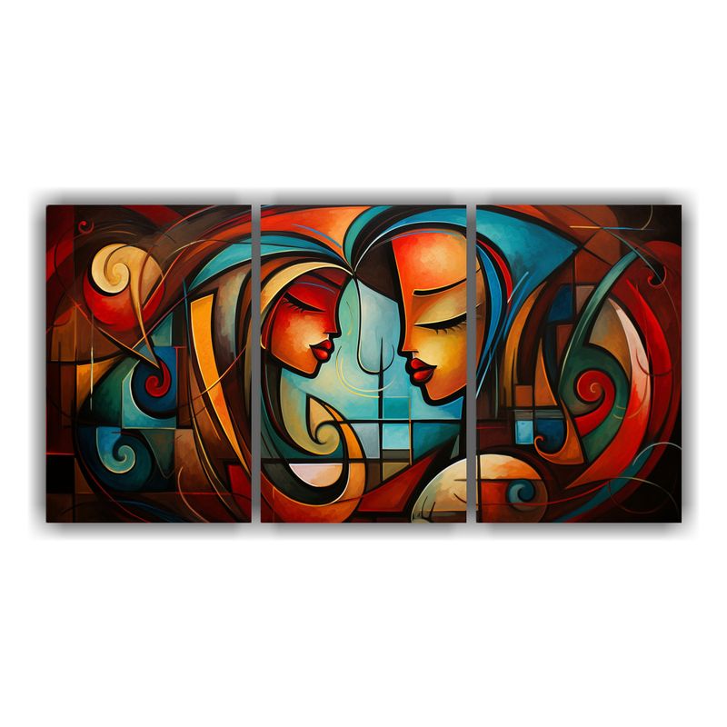 GENERICO - Cuadros Abstractos Combinados Para Parejas 240x120cm