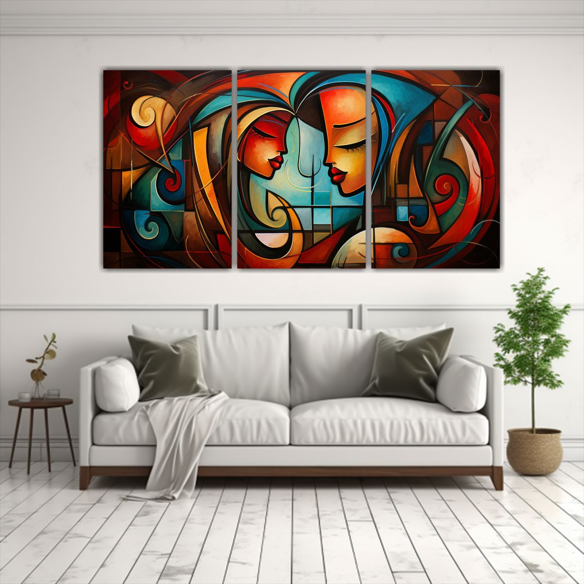 GENERICO - Cuadros Abstractos Combinados Para Parejas 240x120cm