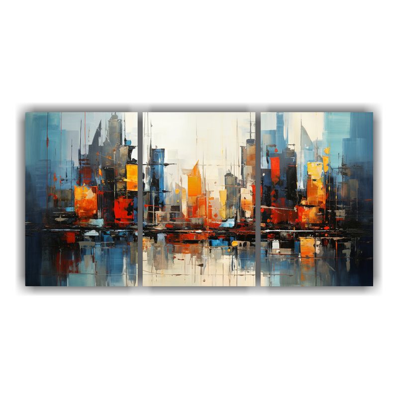 GENERICO - Cuadros Abstractos Modernos De Ciudades 240x120cm