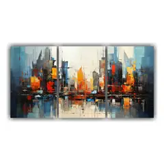 GENERICO - Cuadros Abstractos Modernos De Ciudades 240x120cm