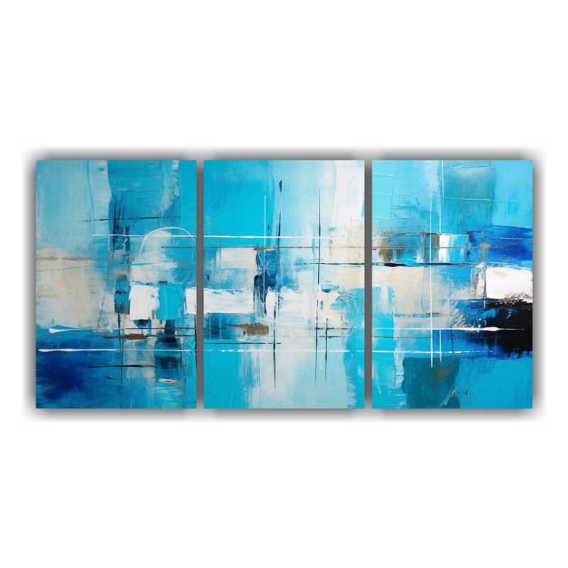 GENERICO - Cuadros Abstractos Azul Turquesa Para Decoración De Pared 240x120cm