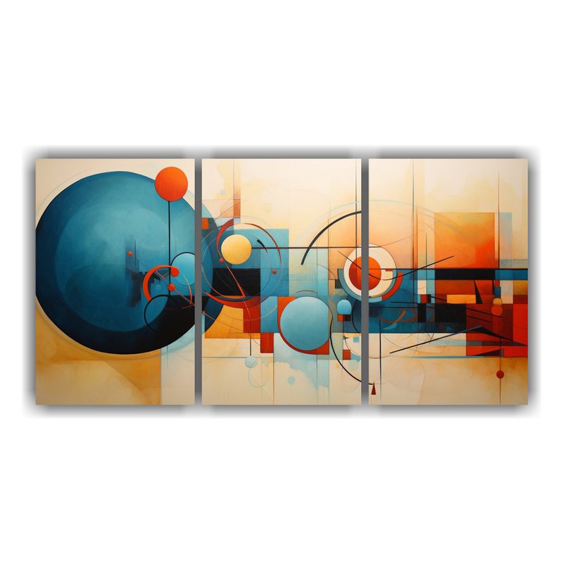 GENERICO - Tríptico Tela Diseño Moderno Cuadroabstracto 240x120cm