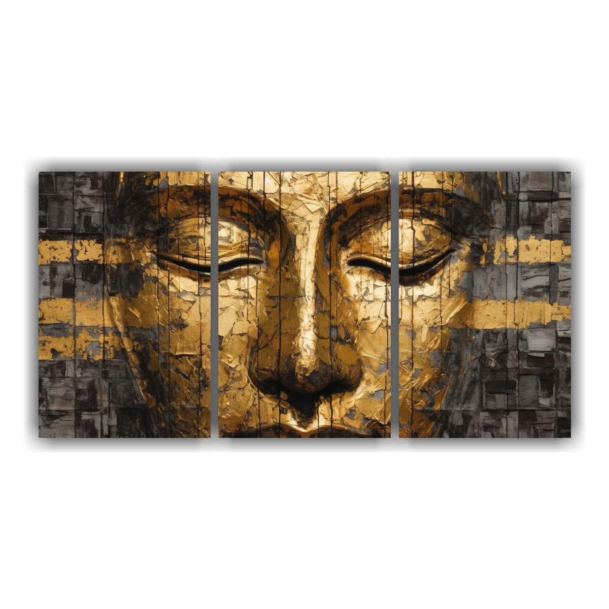 GENERICO - Tres Cuadros Impresos De Estética Abstracta Con Rostro De B 240x120cm