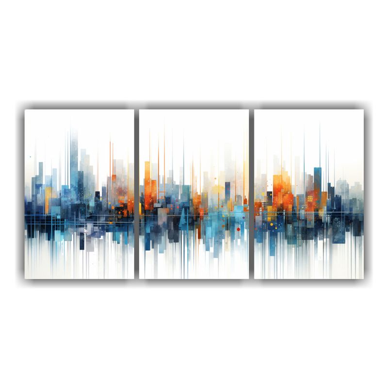GENERICO - Cuadros Tela Sublimada Ambiente Abstracta Ciudad 240x120cm