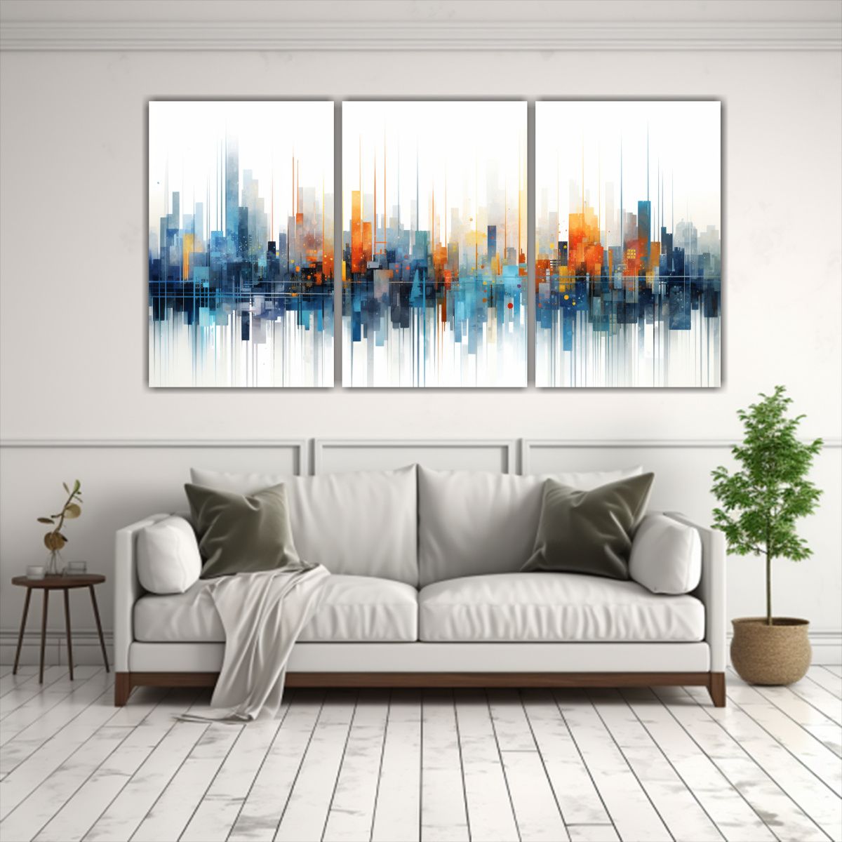 GENERICO - Cuadros Tela Sublimada Ambiente Abstracta Ciudad 240x120cm