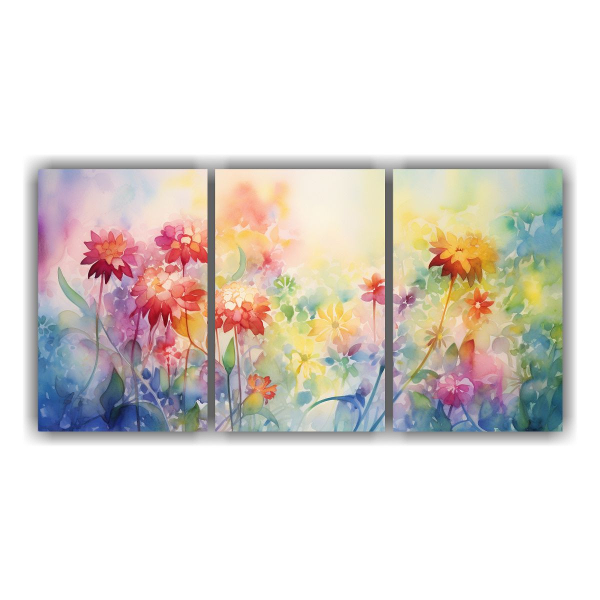 GENERICO - Cuadros Florales Abstractos De Jardín En Luz Solar 240x120cm