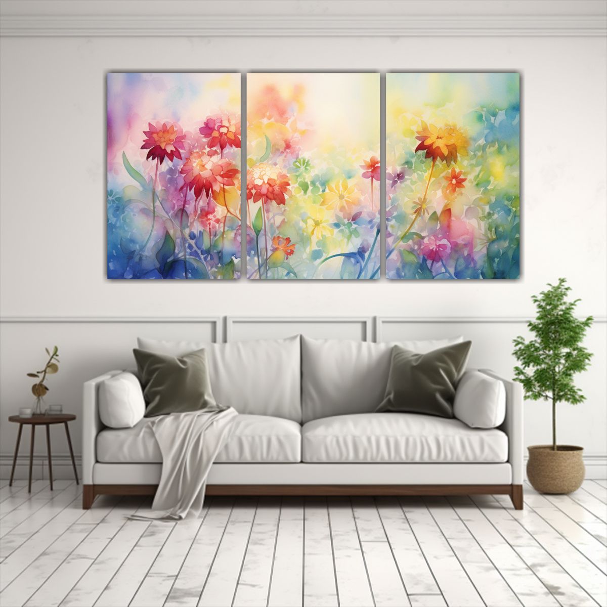 GENERICO - Cuadros Florales Abstractos De Jardín En Luz Solar 240x120cm