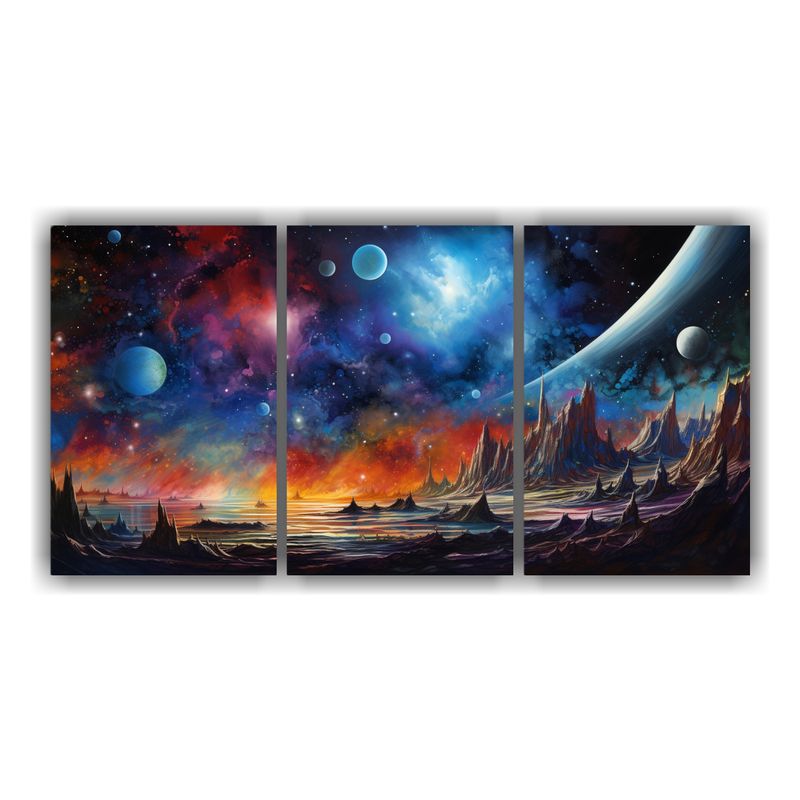 GENERICO - Pinturas Decorativas Abstractas De Lienzo Cósmico En Una Re 240x120cm