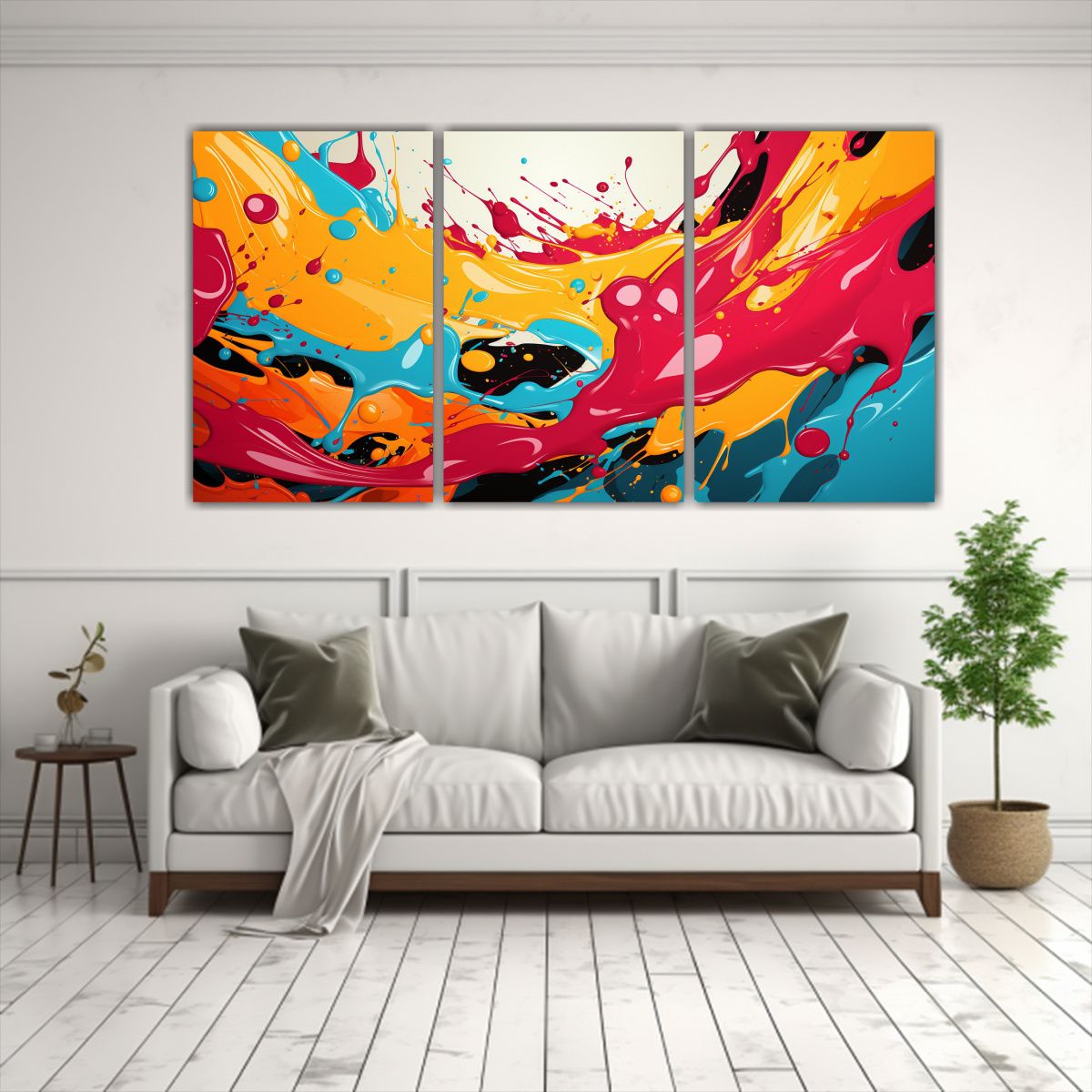 GENERICO - Artes Pared Acuarela Estética Abstracta Estilo Popart Color 240x120cm