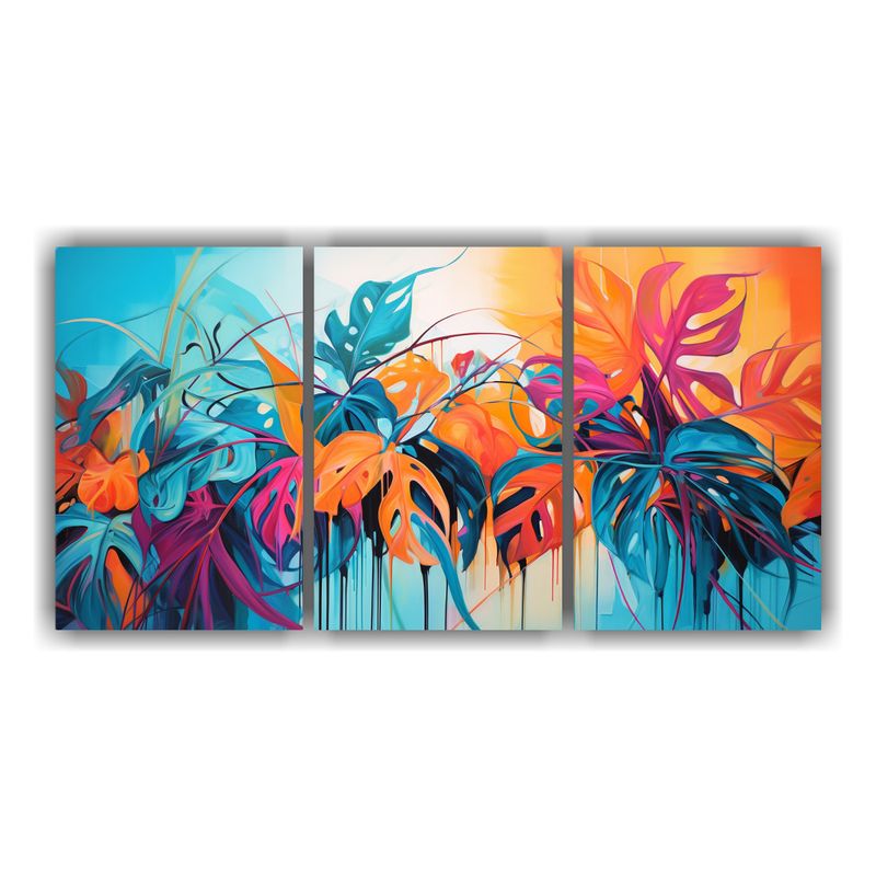 GENERICO - Formación Abstracta De Un Paraíso Tropical En Pinturas Dec 240x120cm