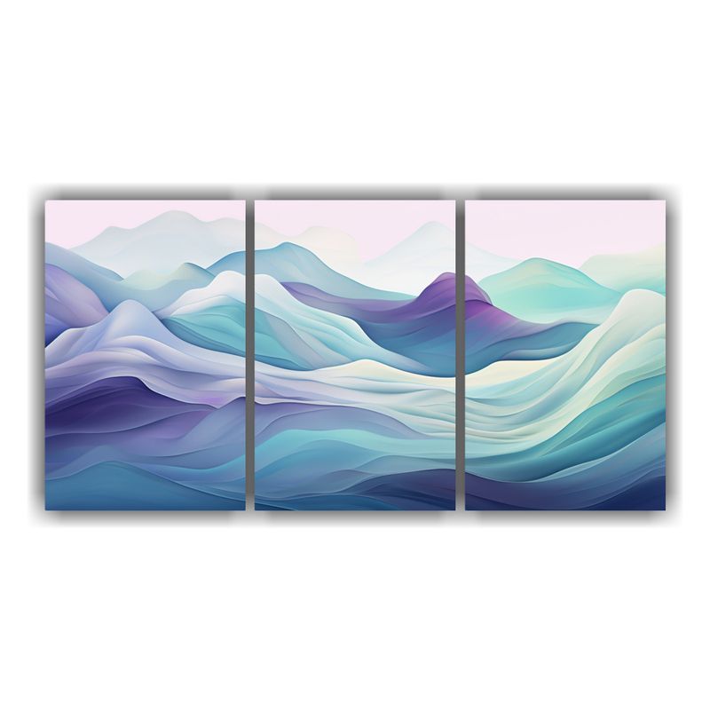GENERICO - Paisaje Montaña Sereno En Acuarela, Interpretación Abstrac 240x120cm
