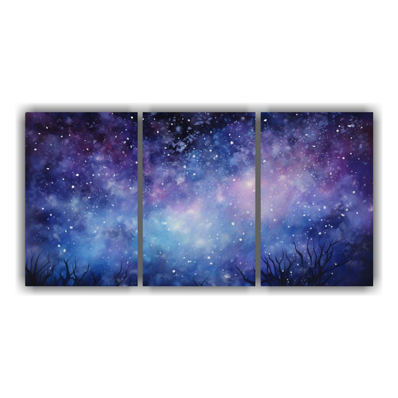 GENERICO - Cuadros Urbanos Abstractos: Noche Estrellada En Profundidad 240x120cm