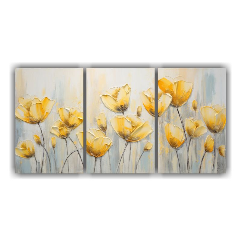 GENERICO - Lienzo De Tela Temática Amarillo TULIPANES Decoración De P 240x120cm