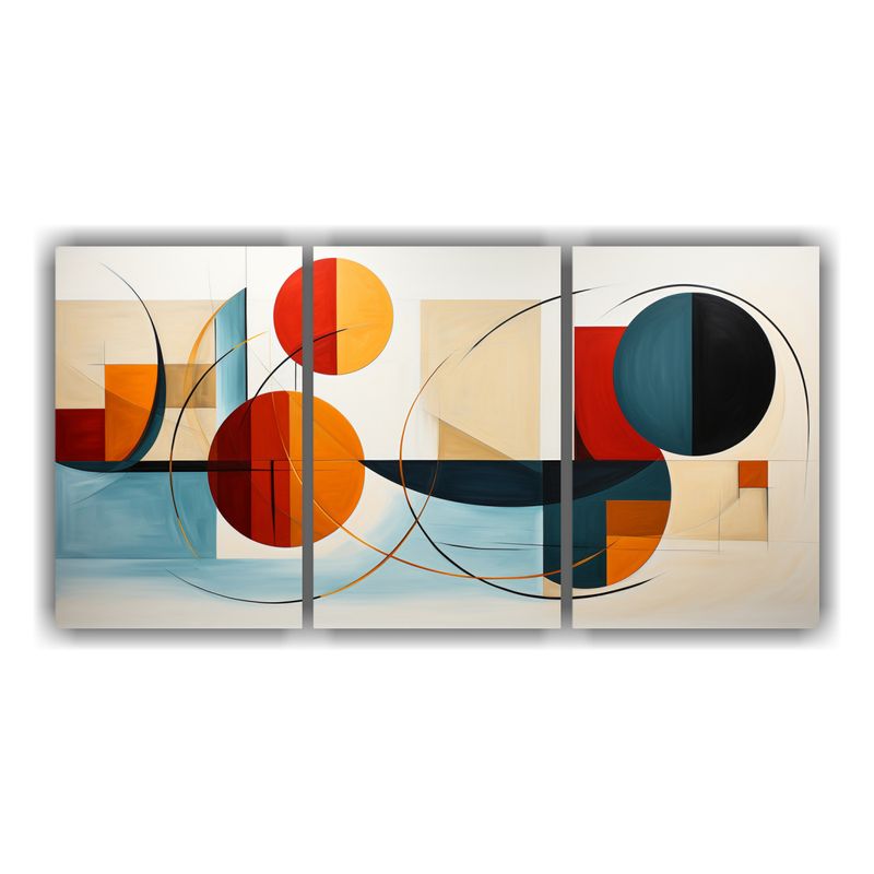 GENERICO - Pinturas Abstractas Minimalistas Duraderas En Lienzo Con 3 F 240x120cm