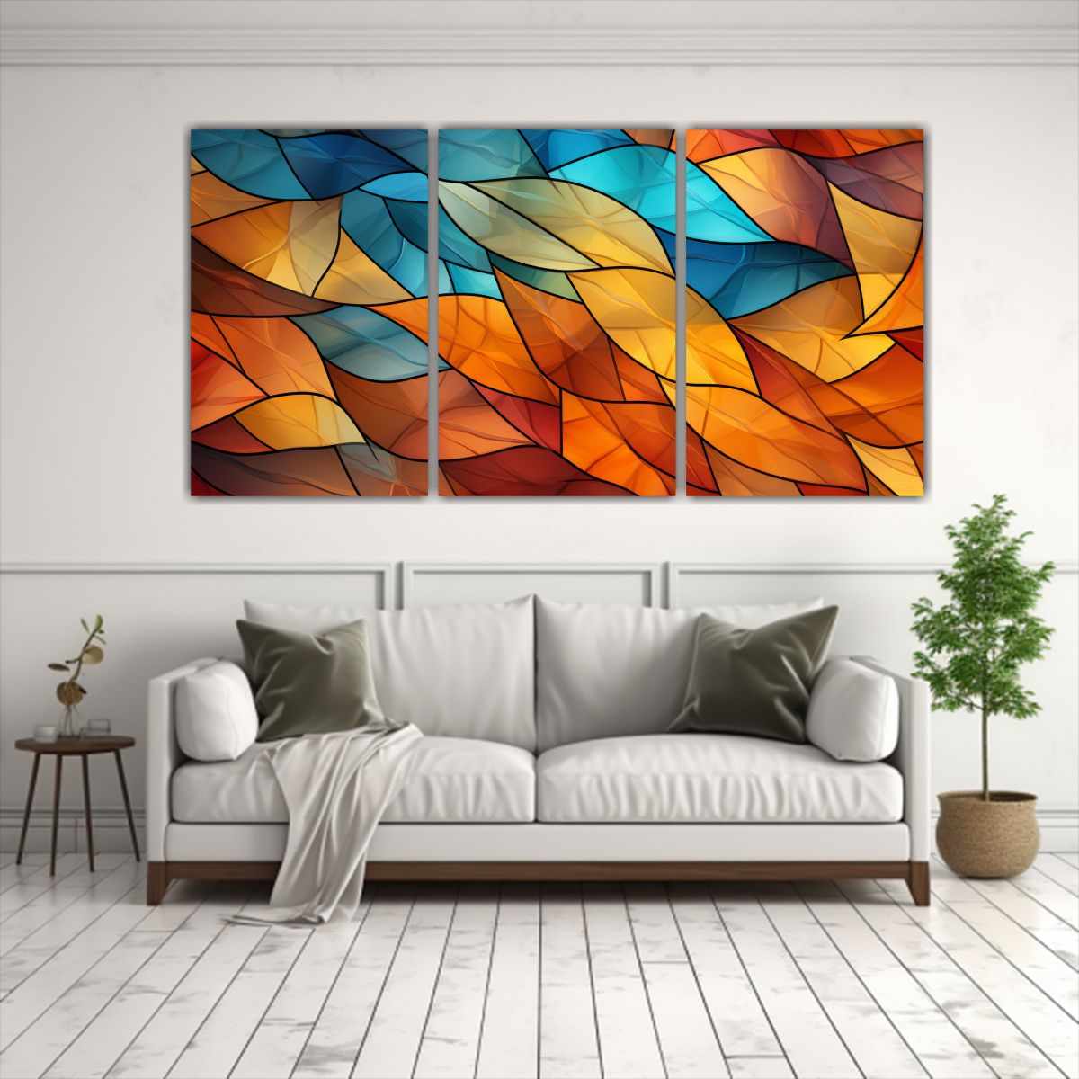 GENERICO - Conjunto De 3 Lienzos De Tela Vanguardia Poder Colores Otoñ 240x120cm