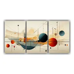 GENERICO - Conjunto 3 Artes Calidos Estilo Artístico Con Diseño De Ar 240x120cm