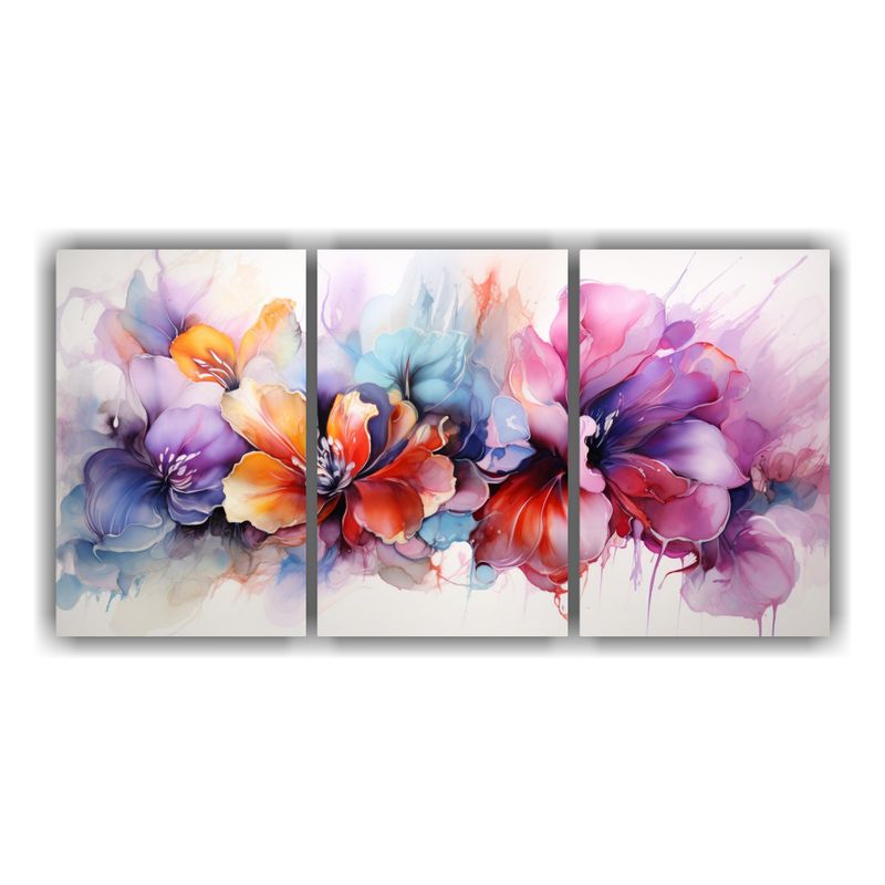 GENERICO - Pinturas Abstractas De La Belleza Natural Con Flores Acuarel 240x120cm