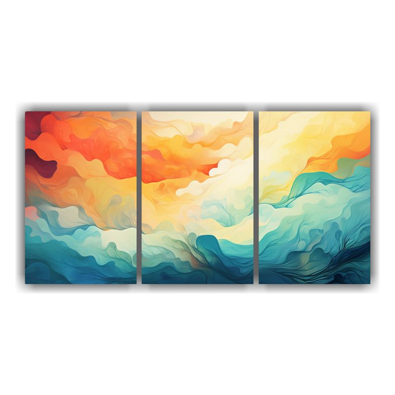 GENERICO - Juego De 3 Telas De Imagen Abstracta En Bastidor, Belleza Na 240x120cm