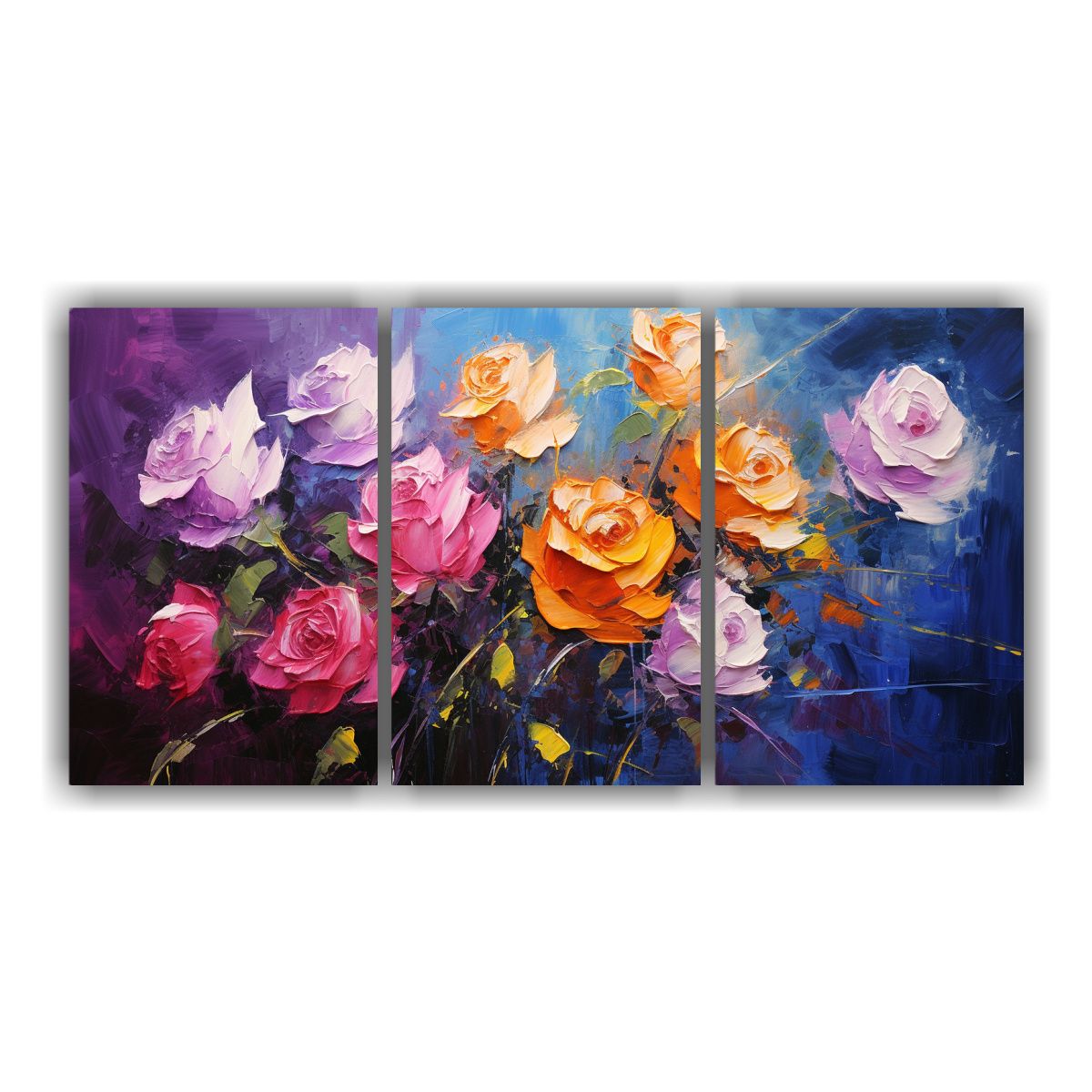 GENERICO - Conjunto 3 Lienzos Inspiración Simplicidad Colores Vibrante 240x120cm
