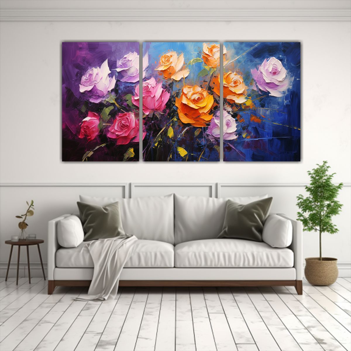 GENERICO - Conjunto 3 Lienzos Inspiración Simplicidad Colores Vibrante 240x120cm