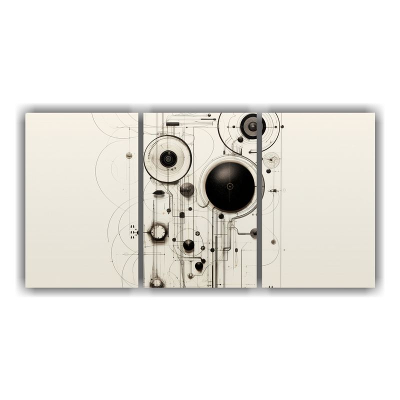 GENERICO - Pinturas Decorativas Monocromáticas En Blanco Y Negro Alta  240x120cm