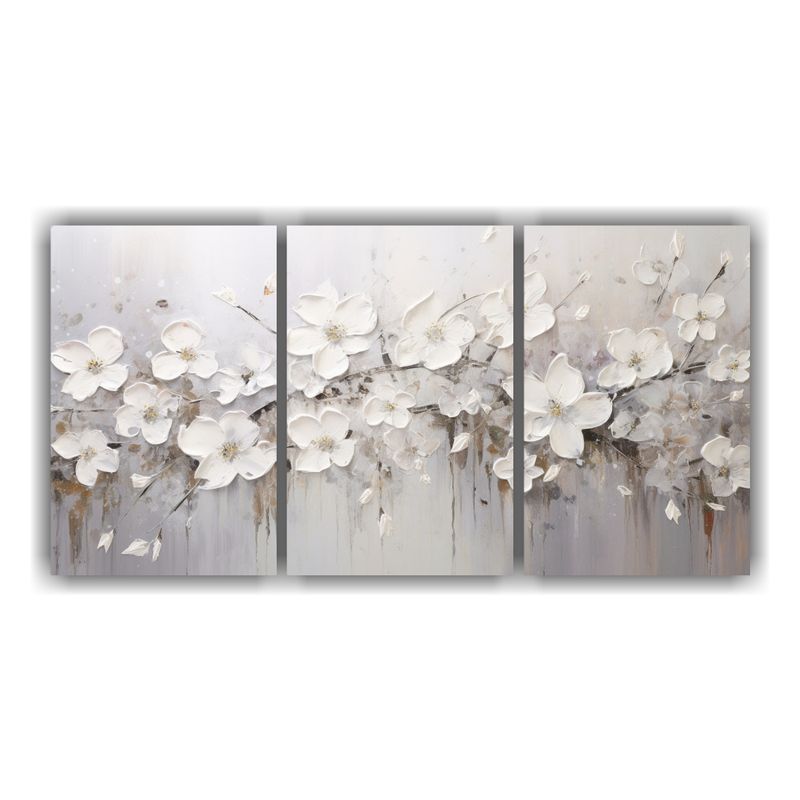 GENERICO - Pintura Acrílica Sin Costuras En Blanco Con Tres Telas En B 240x120cm