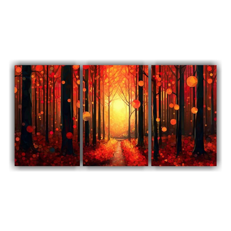 GENERICO - Pinturas De Arte De Pared De Bosque Otoñal Futurista Modern 240x120cm