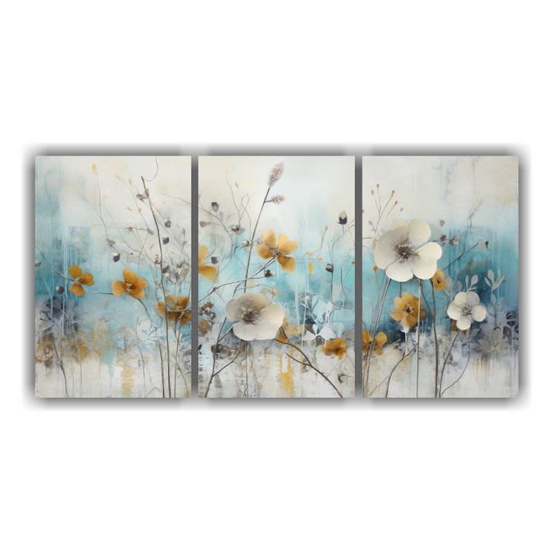 GENERICO - Set 3 Pinturas Botánicas Vintage De Invierno 240x120cm