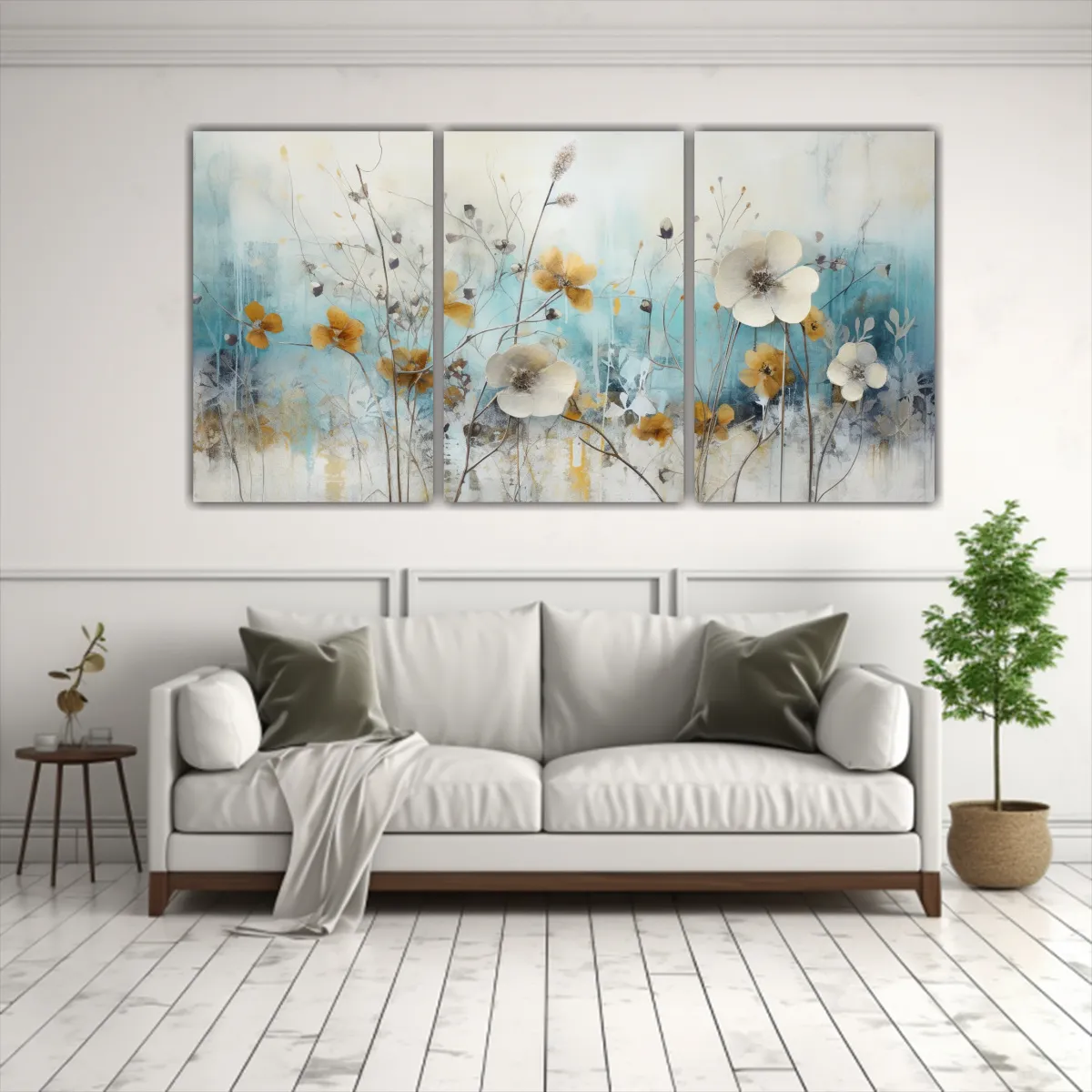 GENERICO - Set 3 Pinturas Botánicas Vintage De Invierno 240x120cm