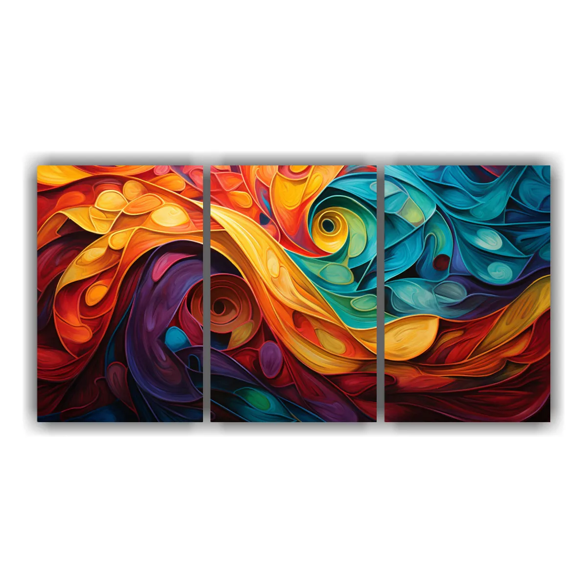 GENERICO - Cuadros Abstractos Inspirados En Vibrantes Patrones Giratori 240x120cm