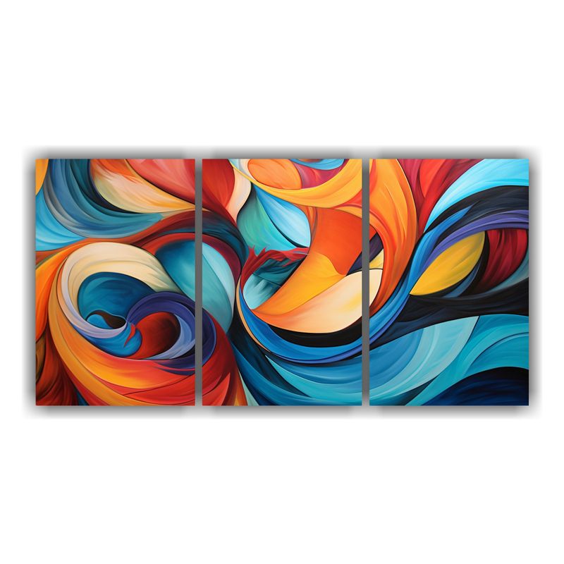 GENERICO - Tríptico Calidos Con Patrones Abstractos Vibrantes Y Audace 240x120cm