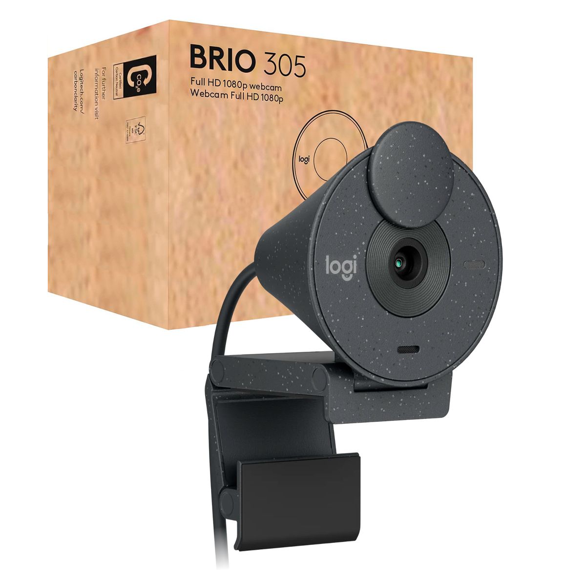 LOGITECH - Camara Webcam Logitech Brio 305 Empresarial FHD 30fps USB-C