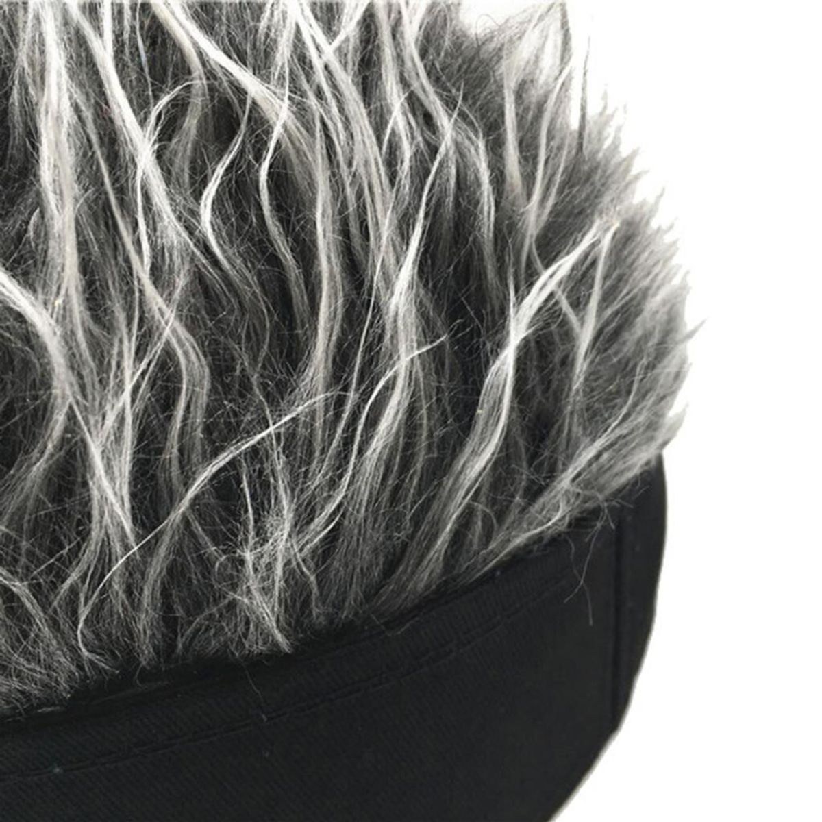 CRUSEC - Gorra con Peluca De Pelo Falso Gris Temático
