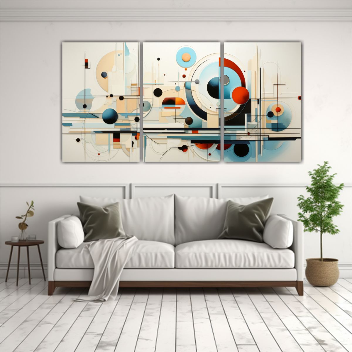GENERICO - Pintura Abstracta Estilo Vasily Kandinsky Para Decoración D 240x120cm