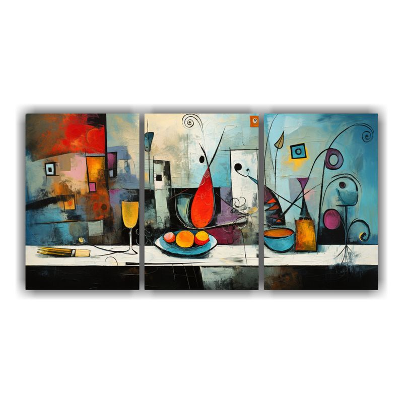 GENERICO - Cuadro Decorativo De La última Cena Abstracta En Colores Pa 90x45cm
