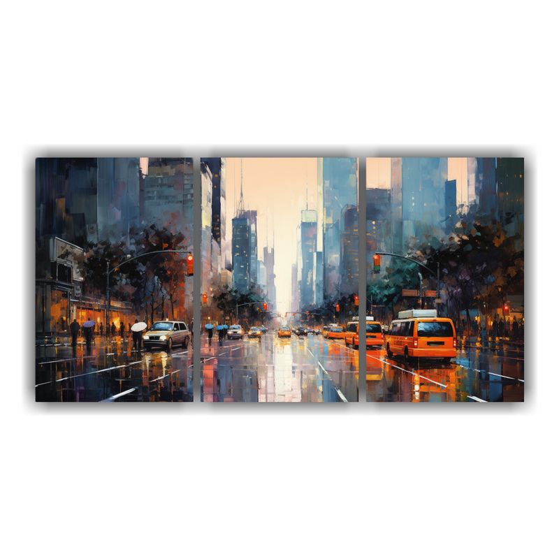 GENERICO - Cuadros Tema Naturaleza Viva: Pintura De Una Calle De La Ciu 240x120cm