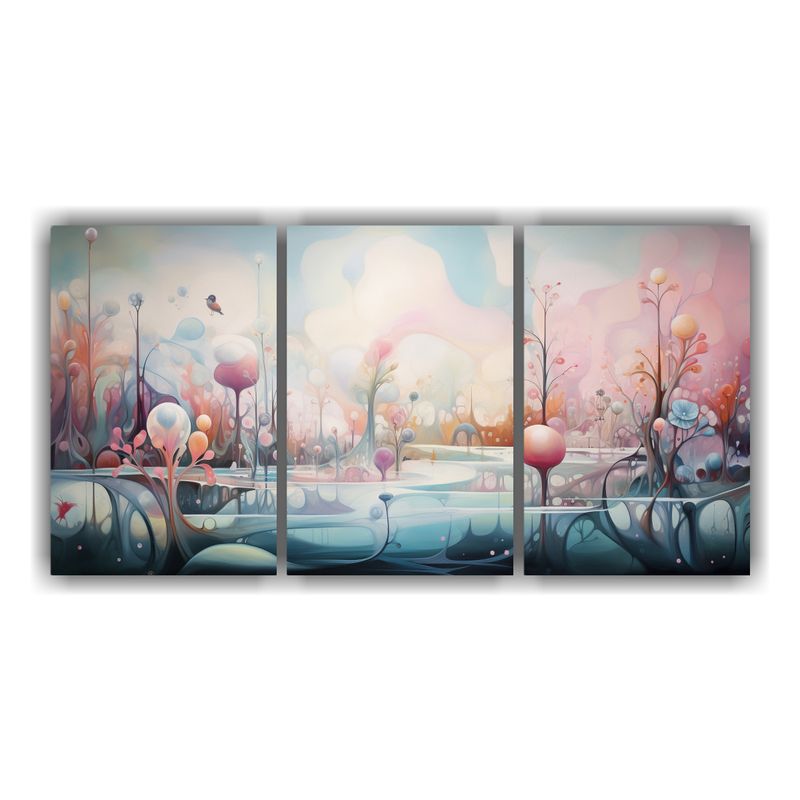 GENERICO - Pinturas Abstractas Surrealistas En Lienzo Set 2 Decoración 240x120cm