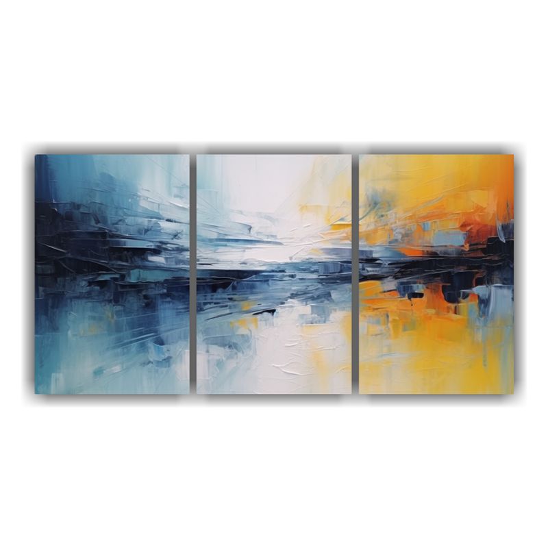 GENERICO - Set 2 Cuadros Estilo Abstracto Estética Minimalista Suave B 240x120cm