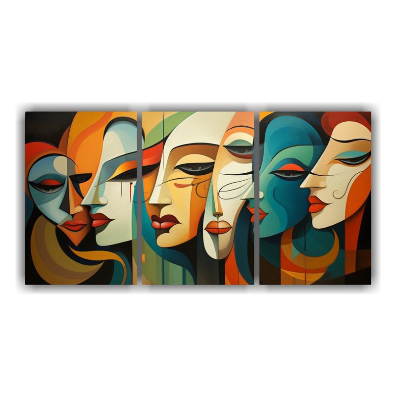 GENERICO - Cuadros Conceptuales Poder Rostros Abstractos Mujeres 240x120cm