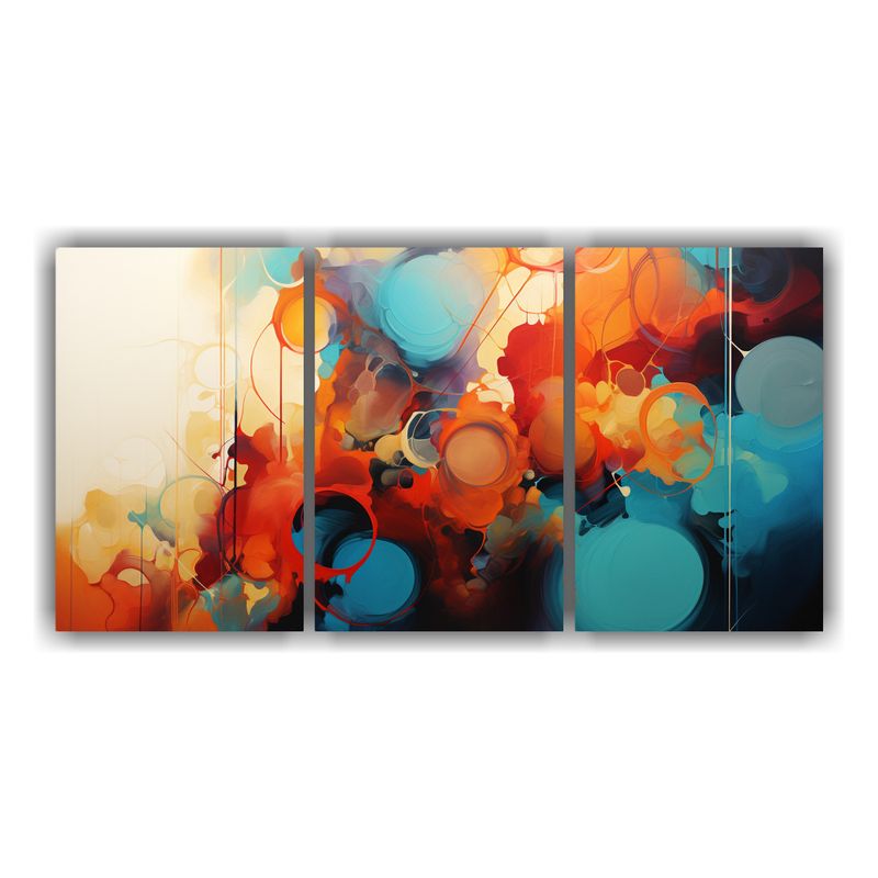 GENERICO - Pintura Abstracta En Rojo Y Azul Para Decoración De Sala 240x120cm