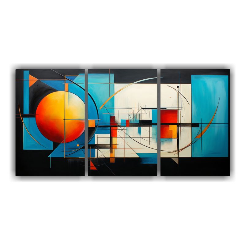GENERICO - Pinturas Abstractas Geométricas De Dos Cuadros De Dibujo Te 240x120cm