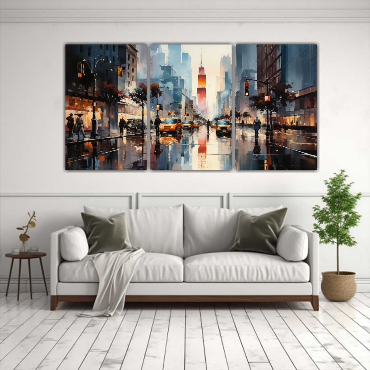 GENERICO - Pintura Creativa De Una Calle Urbana Concurrida Decorativa 240x120cm