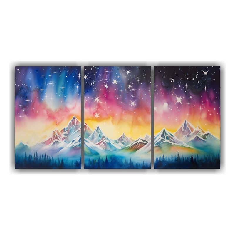 GENERICO - Conjunto De 3 Telas En Bastidor Con Finas Líneas Que Evocan 240x120cm