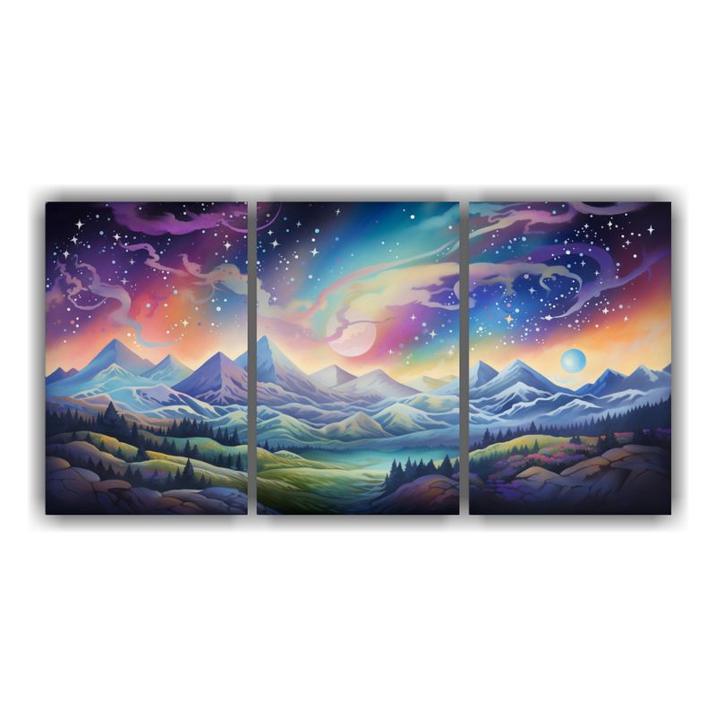 GENERICO - Cuadro Decorativo Con Paisaje De Montaña Creativo Y Elegant 240x120cm